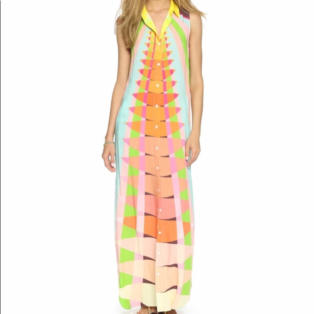 Mara Hoffman Beams of yellow shirt maxi dress